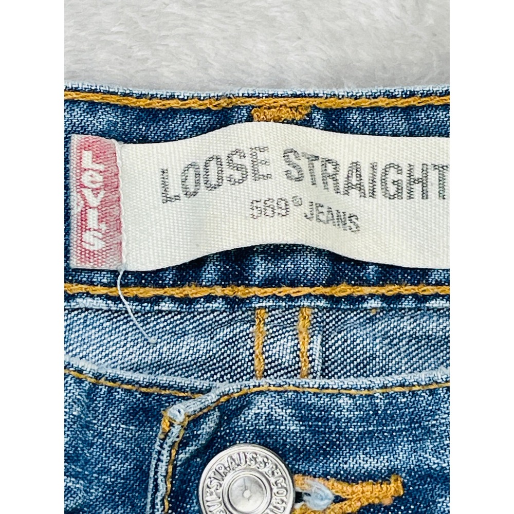 Levi's 569 Loose Straight Jeans Mens 32x30 Medium Wash Blue Y2K Baggy Denim - Picture 2 of 14